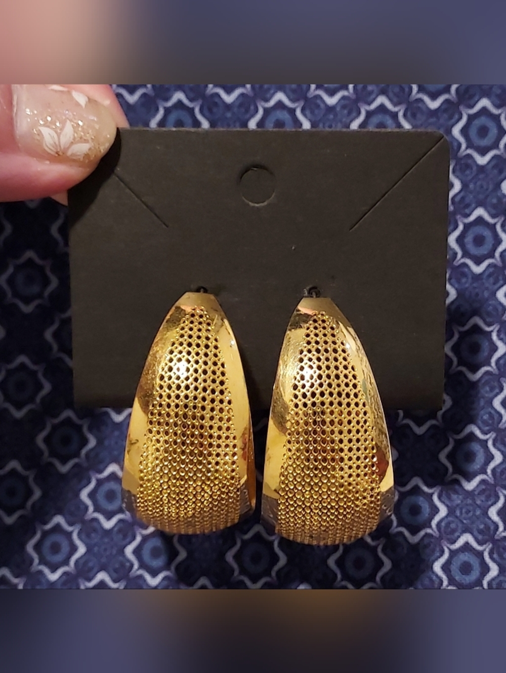 Gold Textured Hoop Earrings
